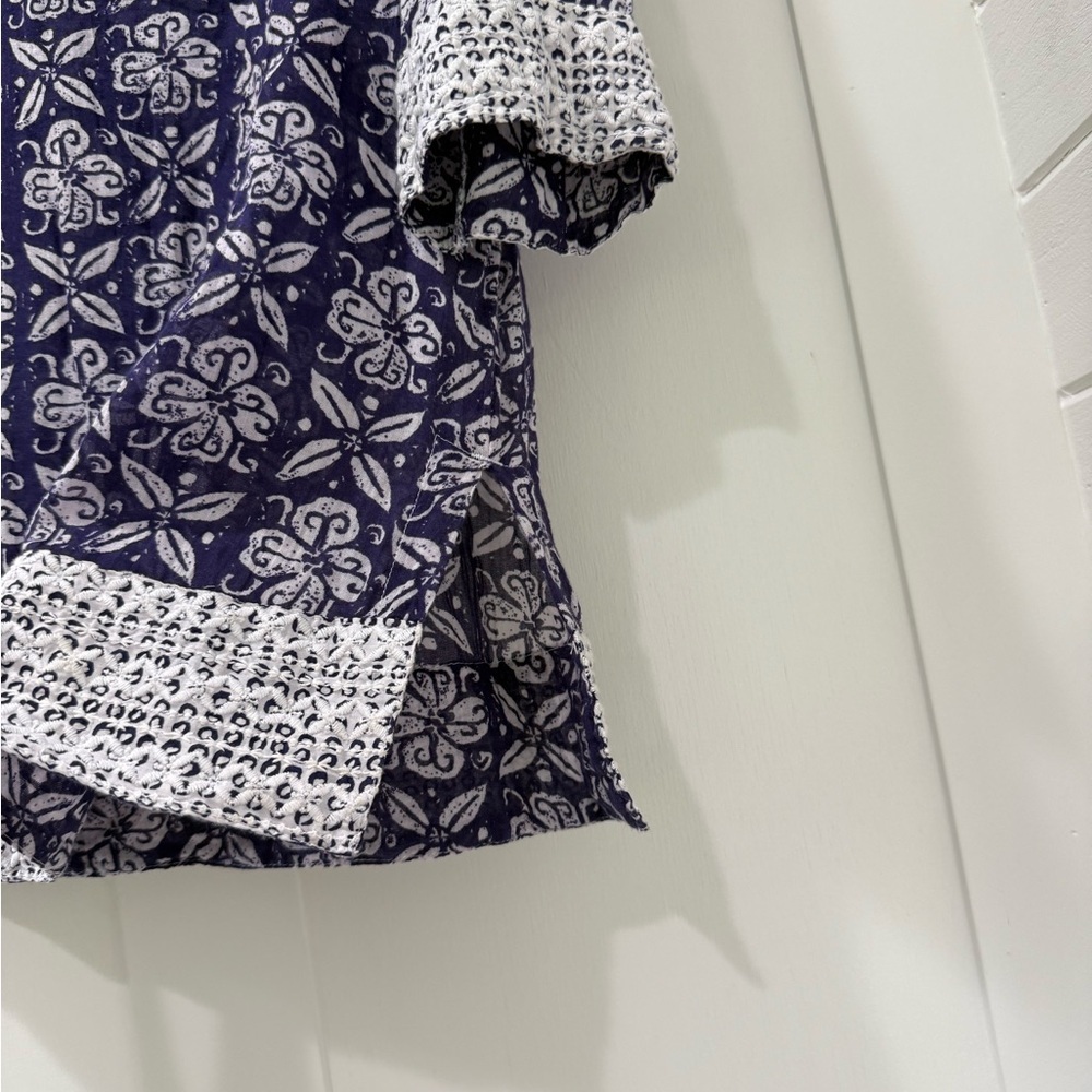 Sigrid Olsen Blue and White Tunic Top - Picture 3 of 6